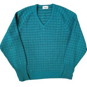 Vintage 1980s Ingo Made in Canada Polka Dot Knit Wool Sweater XL